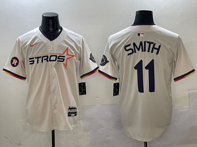 Men Houston Astros #11 Smith Cream three generations Joint Name Nike 2025 MLB Jersey style 5